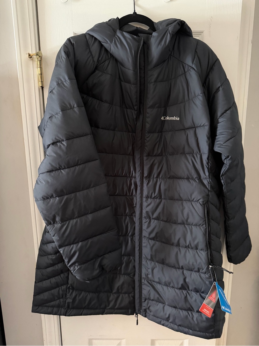 Columbia Black Hooded Puffer Jacket 1X!